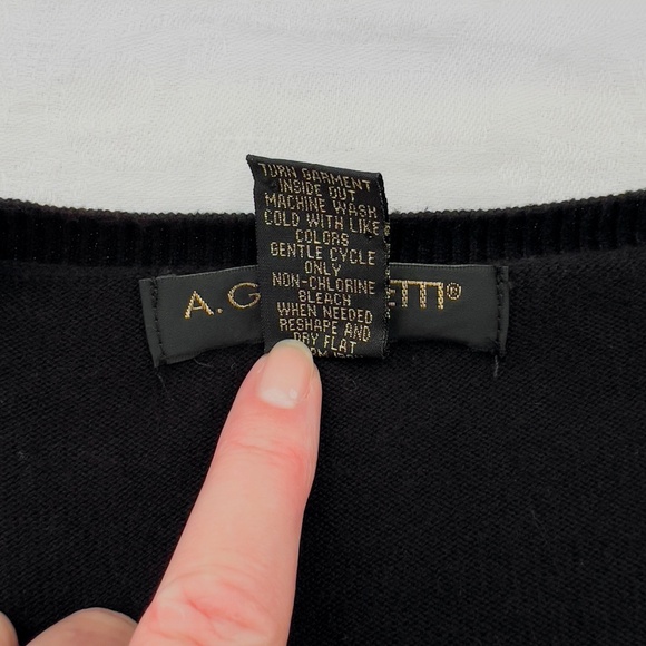 Beaded Cardigan Sweater with Sequins by A. Giannetti Size 1X Artsy - Picture 6 of 10